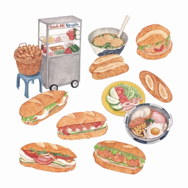 PHANHSHI STUDIO - 'Types Of Bánh Mì’ Print