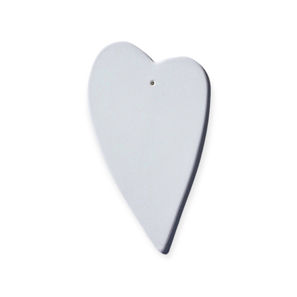 Christmas Ornament - Ceramic Heart in White