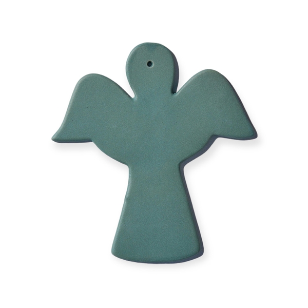 Christmas Ornament - Ceramic Angel in Green