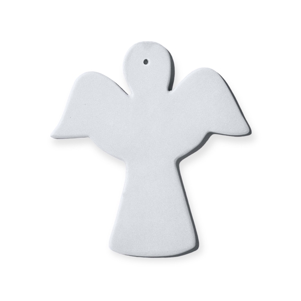 Christmas Ornament - Ceramic Angel in White