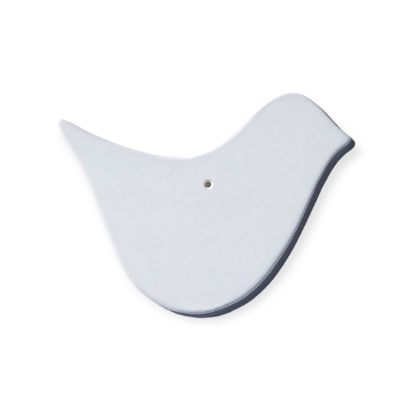 Christmas Ornament - Ceramic Bird in White