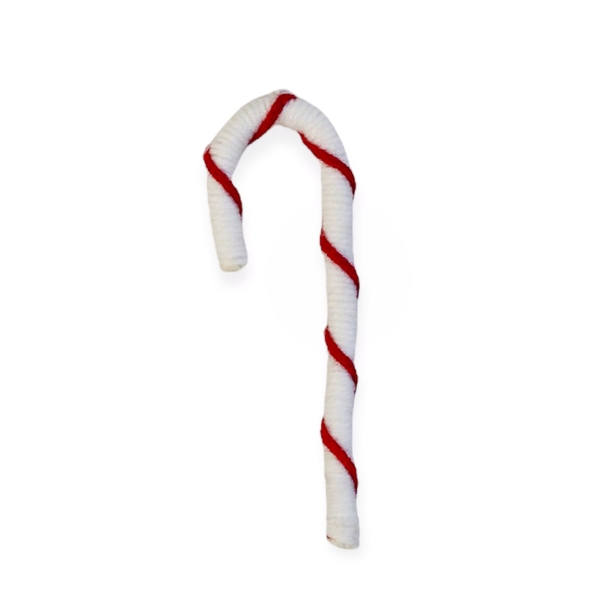 Christmas Ornament - Macrame Candy Cane in White
