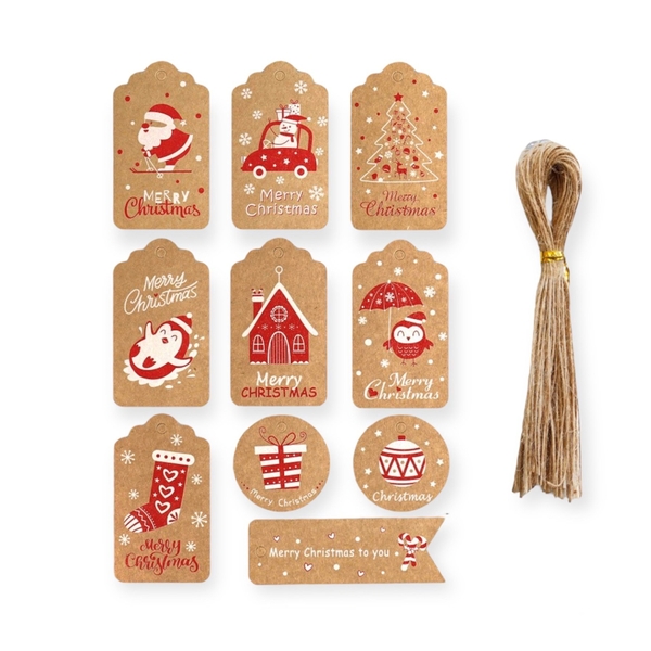 Christmas Gift Tag No.1 by Warm Station (Set Of 10)