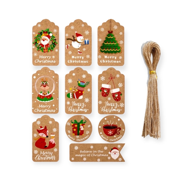 Christmas Gift Tag No.2 by Warm Station (Set Of 10)