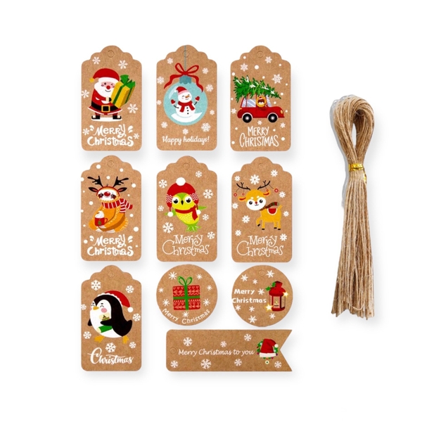 Christmas Gift Tag No.3 by Warm Station (Set Of 10)