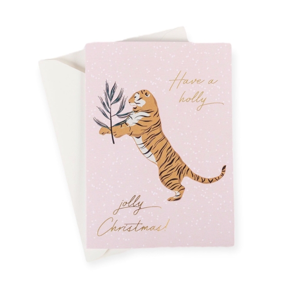 “Have A Holly Jolly Christmas” Christmas Card by White Rabbit Letter Press