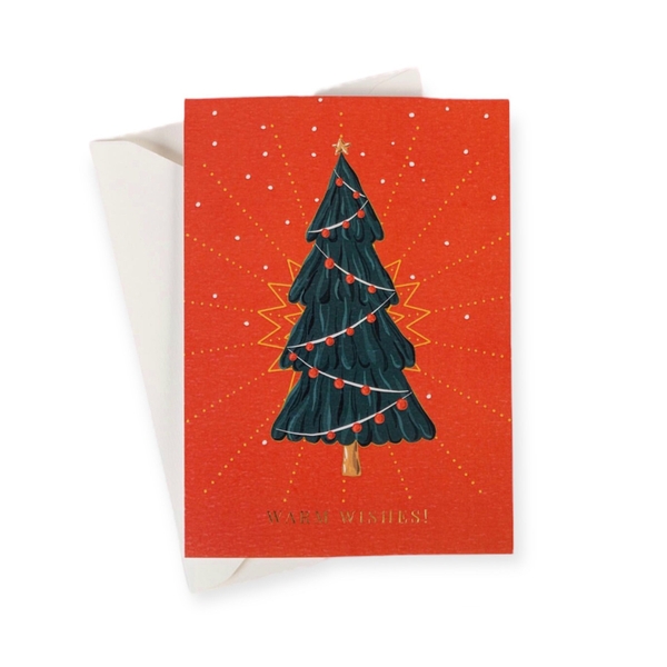 “Warm Wishes - Christmas Tree” Christmas Card by White Rabbit Letter Press