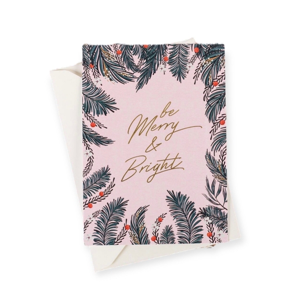 “Be Merry &amp; Bright” Christmas Card by White Rabbit Letter Press