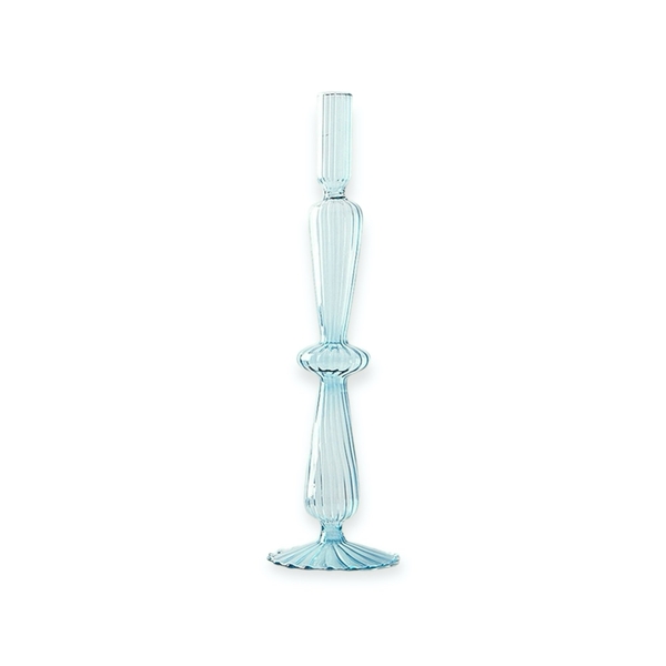 Tall Glass Candle Holder In Turquoise