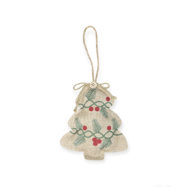 Christmas Ornament - Jute Fabric Pine Tree