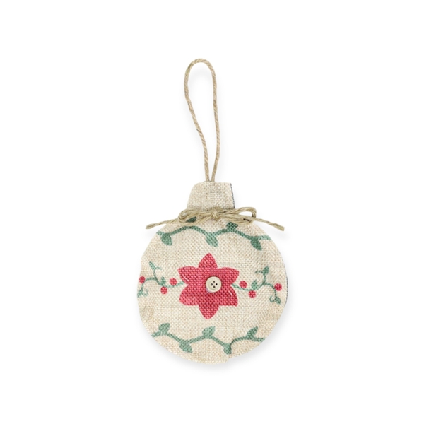 Christmas Ornament - Jute Fabric Circle Baubles