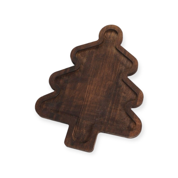 Christmas - Wood Tray In Pine Tree Shape