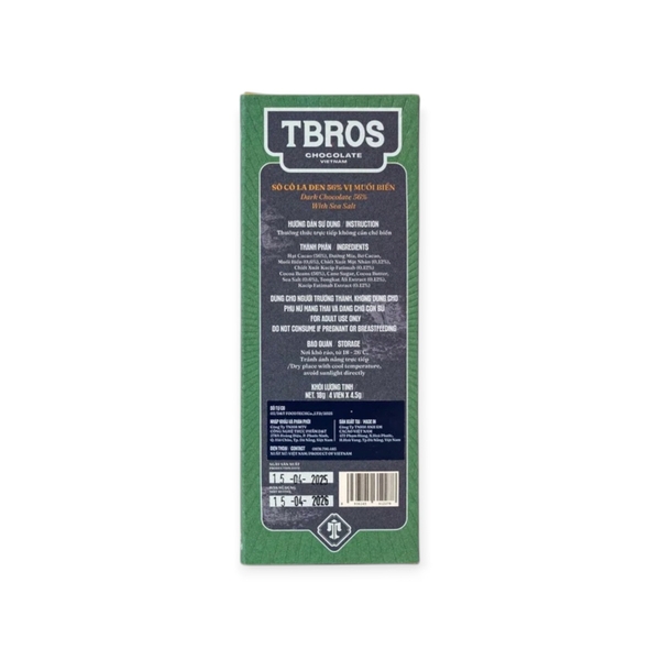 TBROS CHOCOLATE - Sea Salt Dark Chocolate 56%