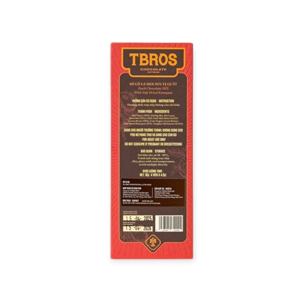 TBROS CHOCOLATE - Kumquat Dark Chocolate 56%