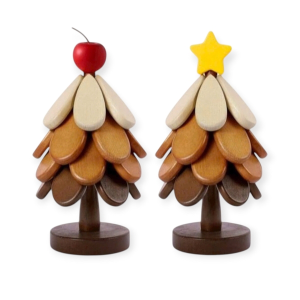 Wooden Christmas Coaster With Yellow Star Topper (Set Of 4)