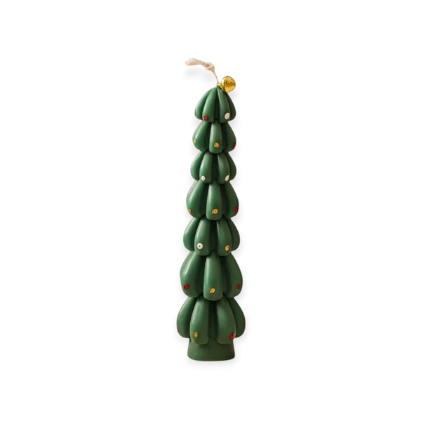 Christmas Candles - “Christmas Tree With Baubles in Green”
