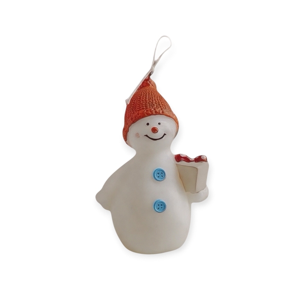 Christmas Candles - “Snowman With Gift”