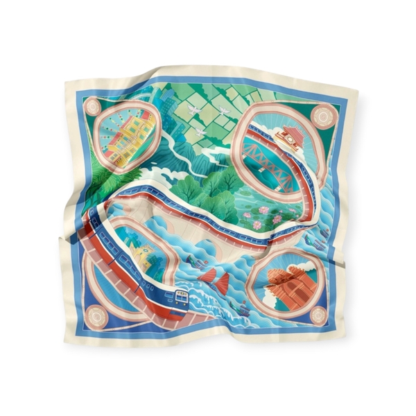 LA'ARTISAN - ‘Đường Sắt Bắc Nam - North-South Railway’ Square Scarf
