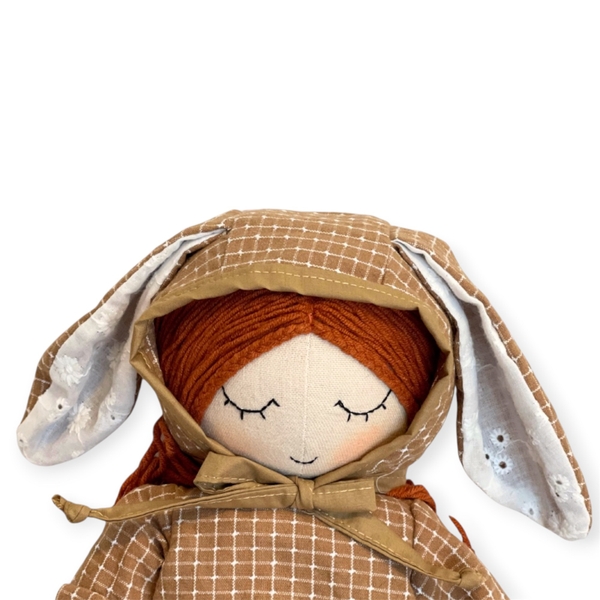 RUNG HANDMADE - Anne Doll in Brown Gingham Dress