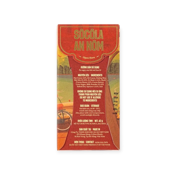 TBROS CHOCOLATE - An Nôm Milk Chocolate with Preserved Plum / Hoàn Kiếm Lake