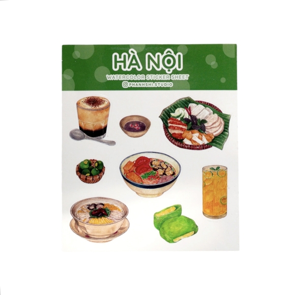 PHANHSHI STUDIO - ‘Hà Nội’ Mini Watercolor Sticker Sheet