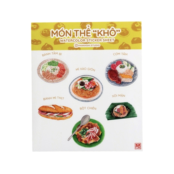 PHANHSHI STUDIO - ‘Món Thể Khô / Vietnamese Food’ Mini Watercolor Sticker Sheet