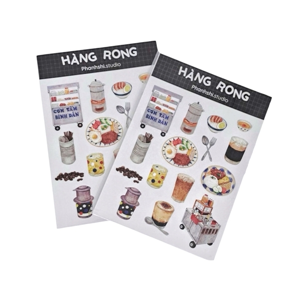PHANHSHI STUDIO - ‘Hàng Rong / Street Vendor’ Sticker Sheet in Black