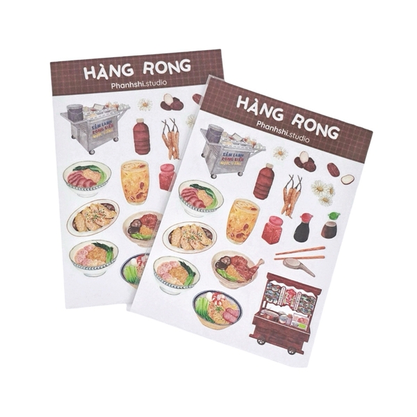 PHANHSHI STUDIO - ‘Hàng Rong / Street Vendor’ Sticker Sheet in Brown