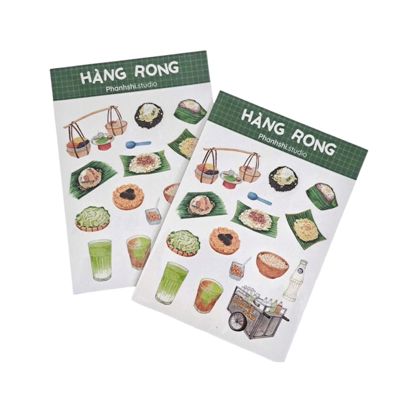PHANHSHI STUDIO - ‘Hàng Rong / Street Vendor’ Sticker Sheet in Green