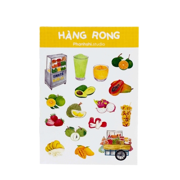 PHANHSHI STUDIO - ‘Hàng Rong / Street Vendor’ Sticker Sheet in Yellow
