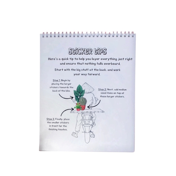 LAURIE DRAWS - "Build a Bike" Sticker & Coloring Book