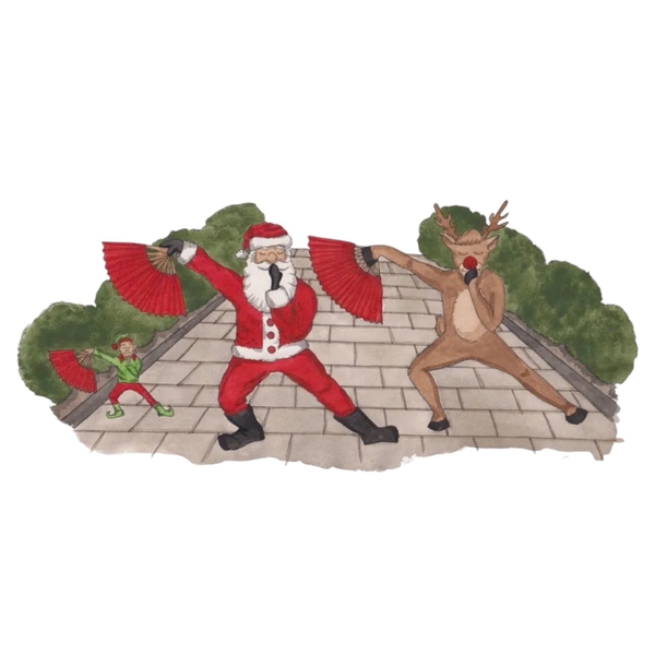 LAURIE DRAWS - ‘ Holly Dance' Christmas Card