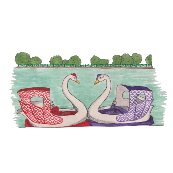 LAURIE DRAWS - 'You're The Swan For Me' Greeting Card
