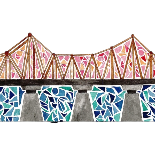 LAURIE DRAWS - ‘Long Biên Bridge' Happy Birthday Card