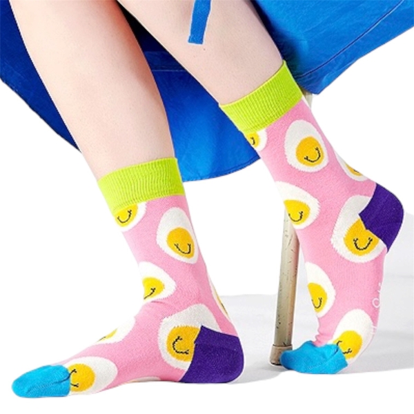 CREW SOCKS - Smile Eggs In Pink