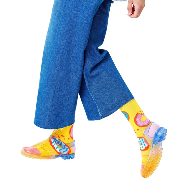 CREW SOCKS - Colorful Donuts In Yellow