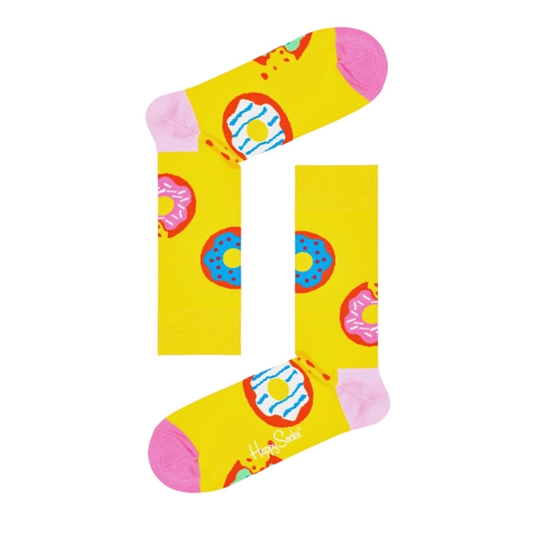 CREW SOCKS - Colorful Donuts In Yellow