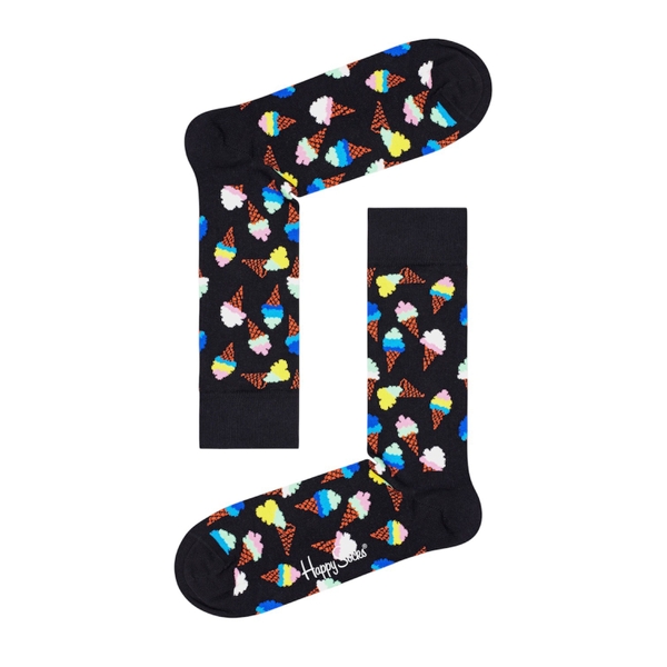 CREW SOCKS - Colorful Ice Cream In Black