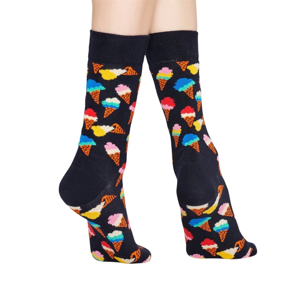 CREW SOCKS - Colorful Ice Cream In Black