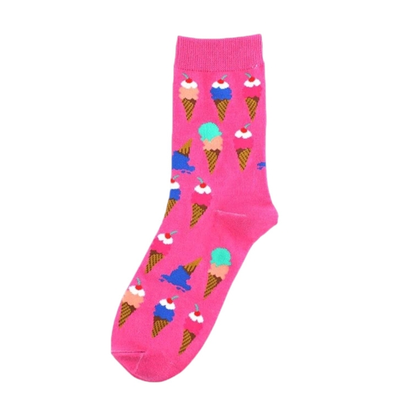 CREW SOCKS - Colorful Ice Cream In Pink