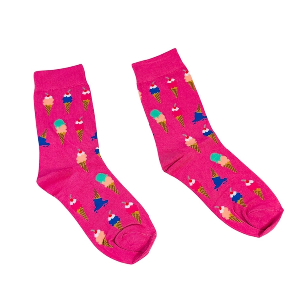 CREW SOCKS - Colorful Ice Cream In Pink
