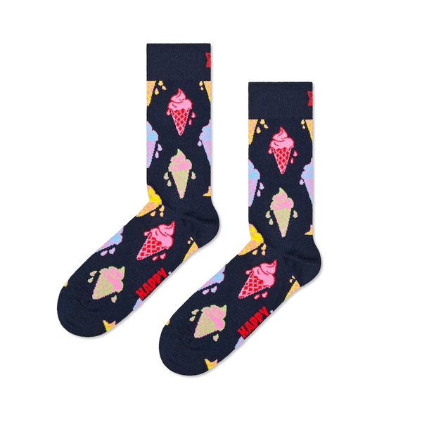 CREW SOCKS - Melting Ice Cream In Black
