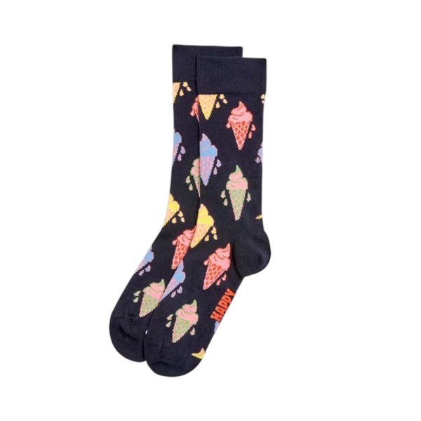 CREW SOCKS - Melting Ice Cream In Black
