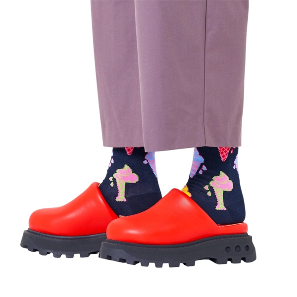 CREW SOCKS - Melting Ice Cream In Black