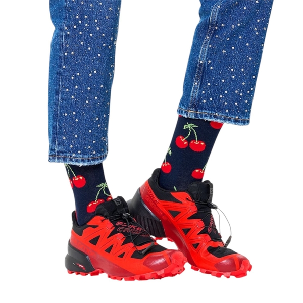 CREW SOCKS - Red Cherry In Navy