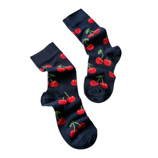 CREW SOCKS - Red Cherry In Navy