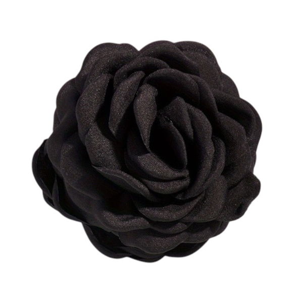 Fabric Hair Claw - Flower In Black