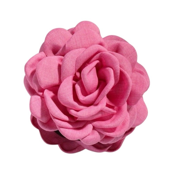 Fabric Hair Claw - Flower In Pink