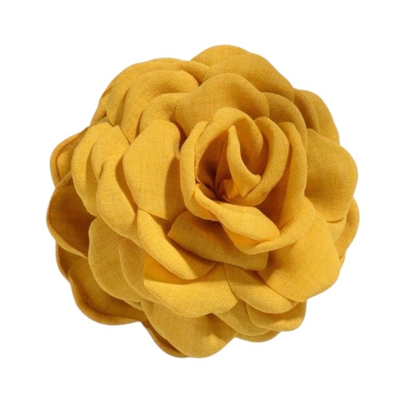 Fabric Hair Claw - Flower In Yellow