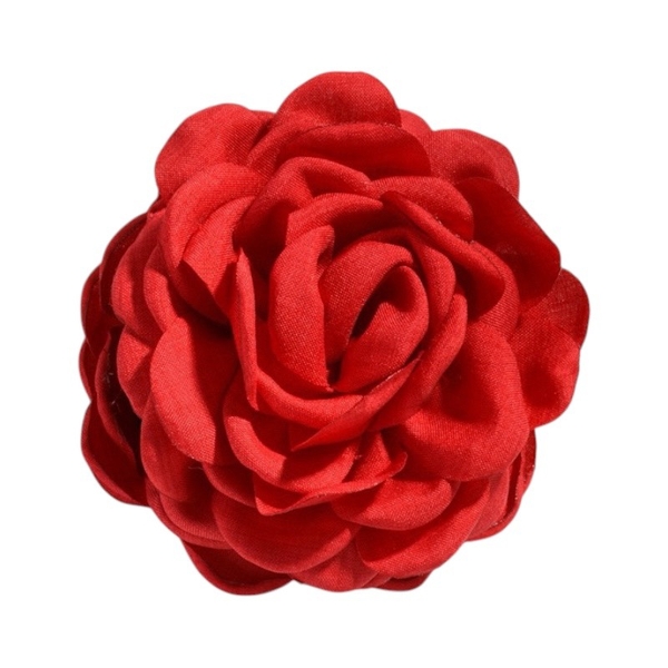 Fabric Hair Claw - Flower In Red